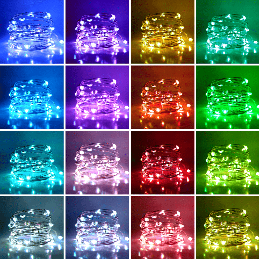 Led Fairy Lights Plug in,40 Ft 16 Colors Changing String Lights with RC 