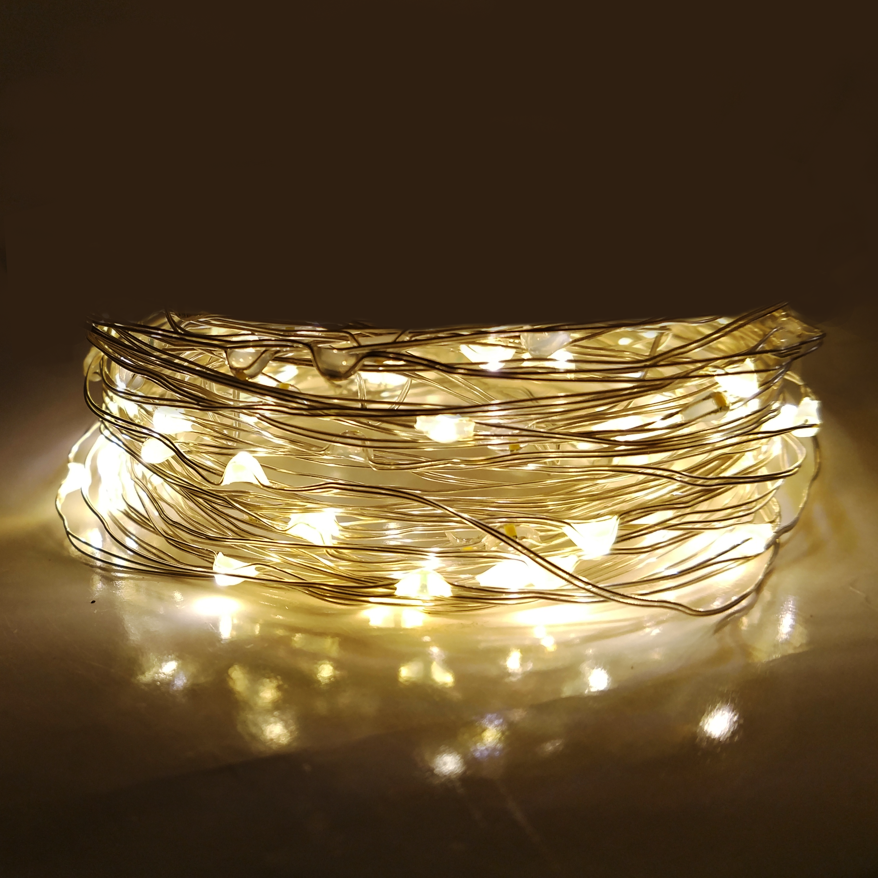 50LED String Light 20FT Micro Rice Wire Copper Fairy Xmas Party Light Warm White 